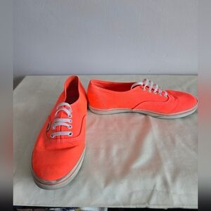 Vans Women's Neon Coral Canvas Sneakers